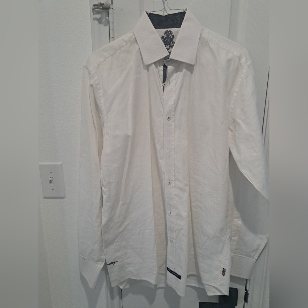 Men's White English Cuff Dress Shirt